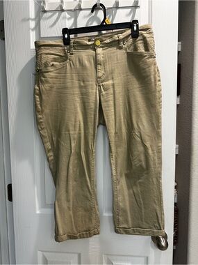 new directions Beige Cropped Stretch Jeans